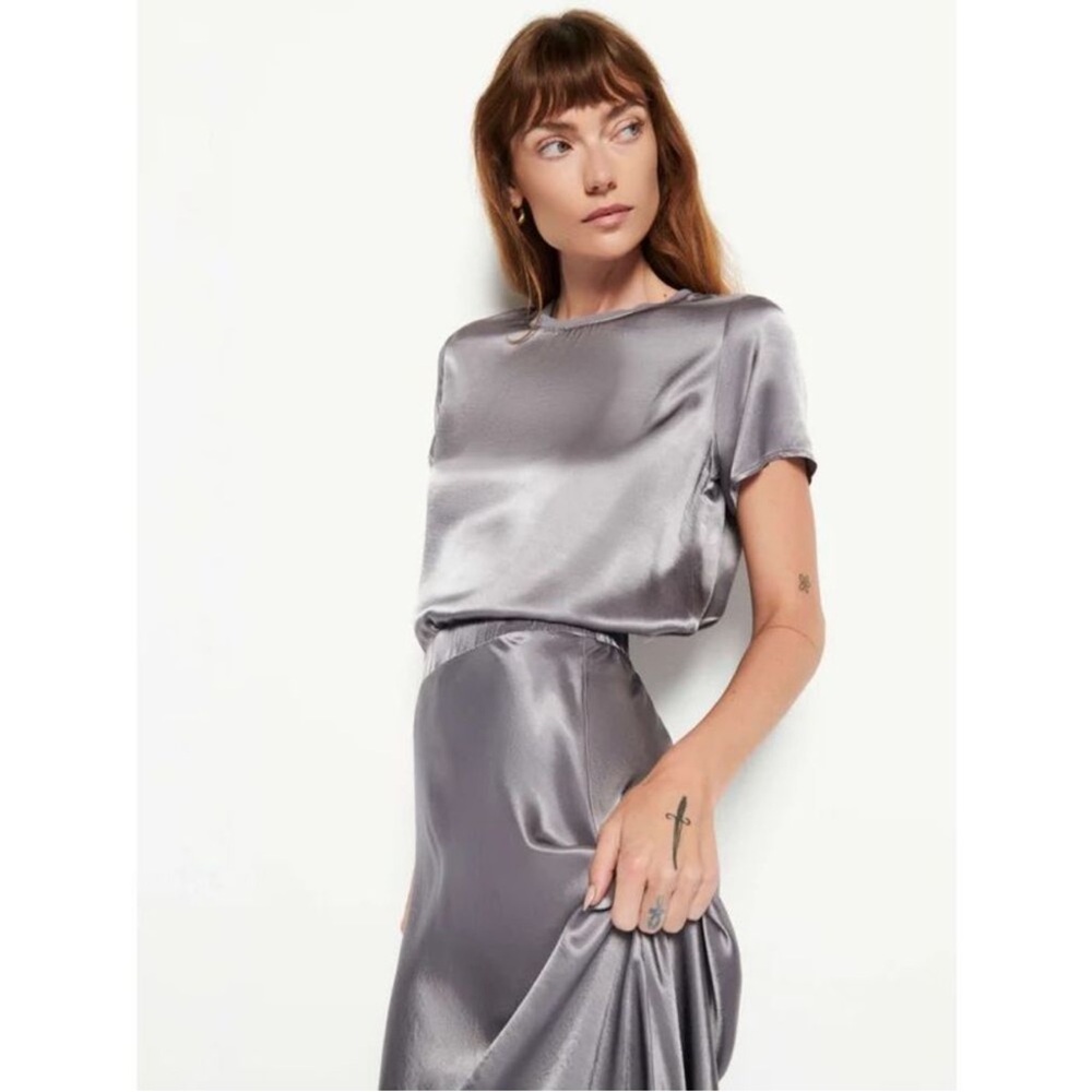 Nation LTD Gray Silk Tee